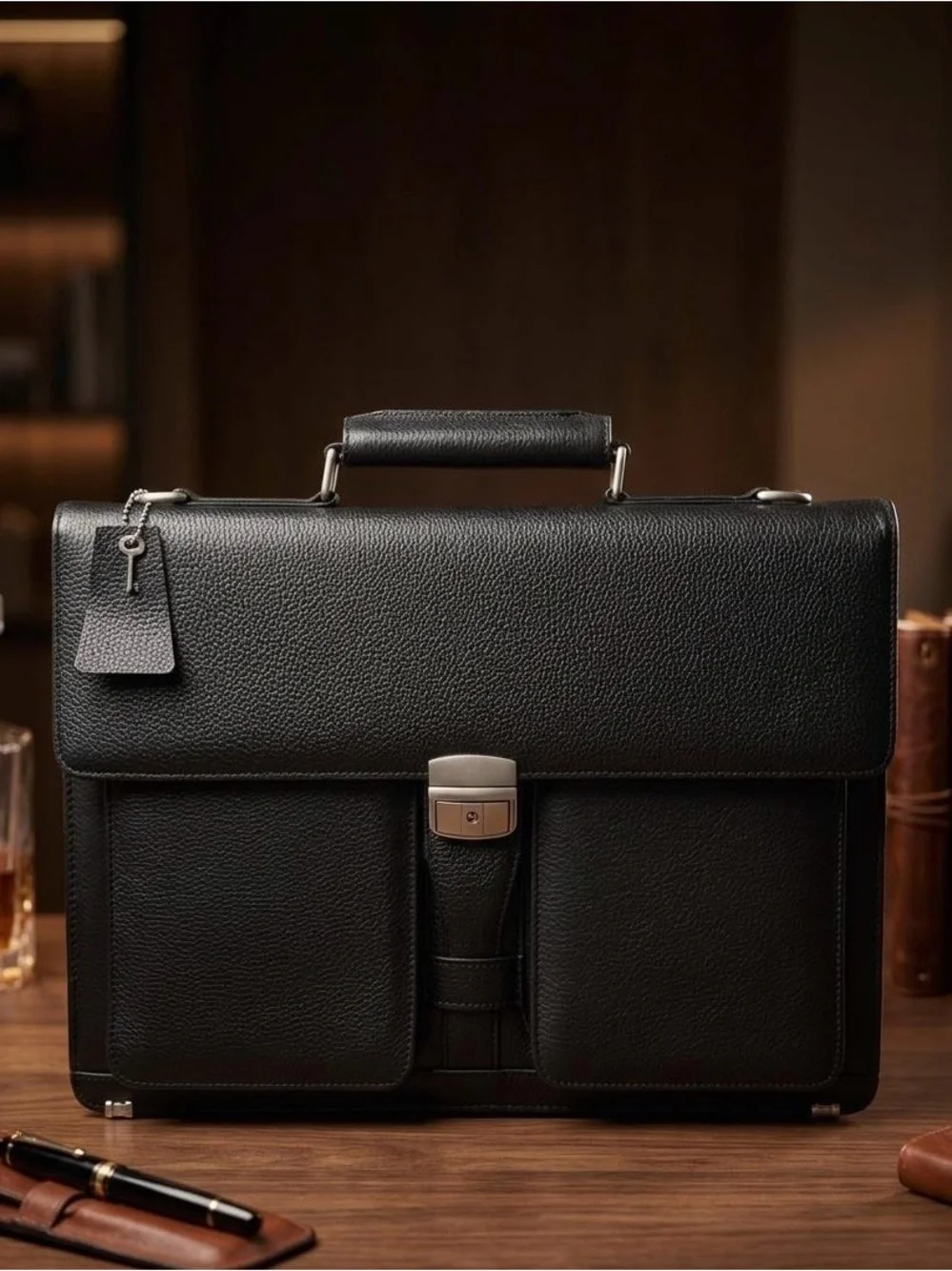 Men’s Handmade split Grain Leather Work Bag–Laptop Bag